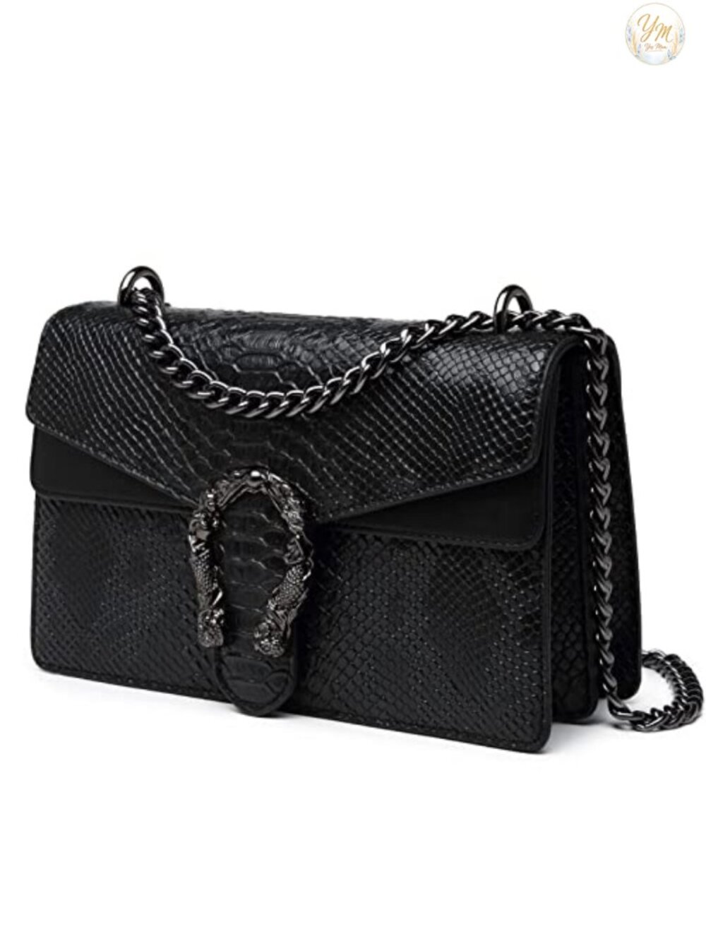 Snake Print Faux Leather Crossbody Clutch Chain Shoulder Bag Evening Purse